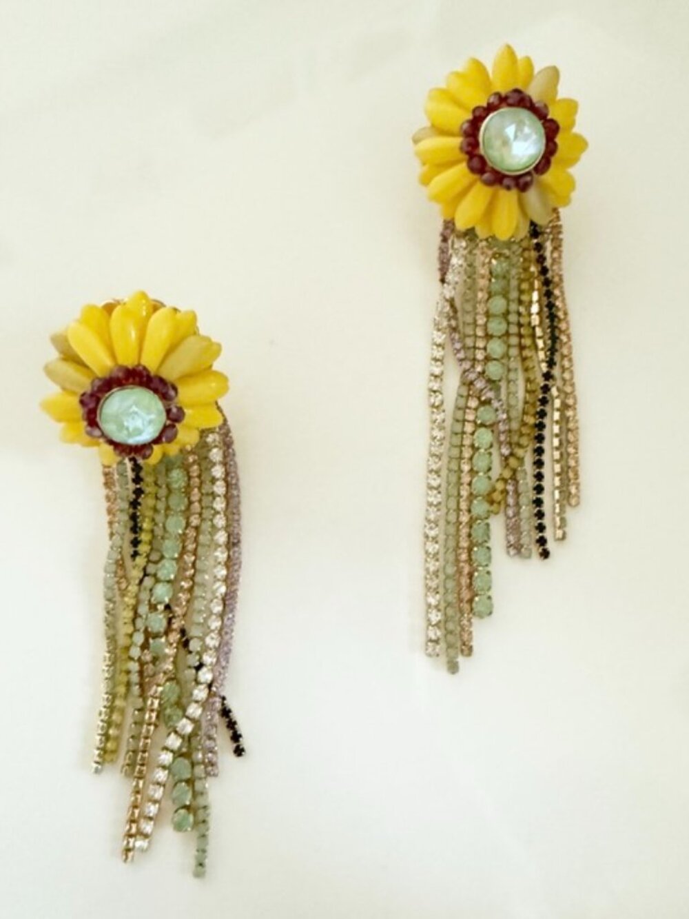 MaryJane Claverol Sunflower Dangle Pierced Earrings